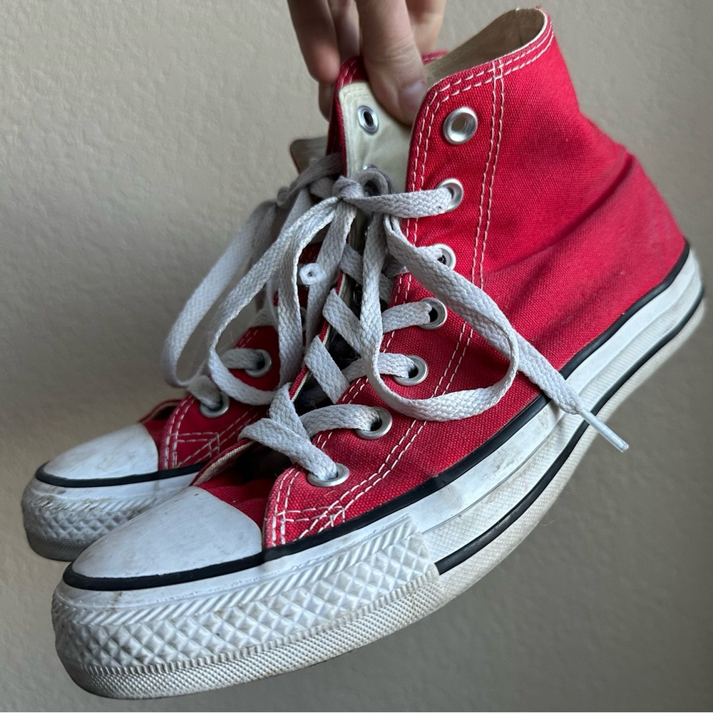 Red Converse High Tops Size 7.5 Women’s